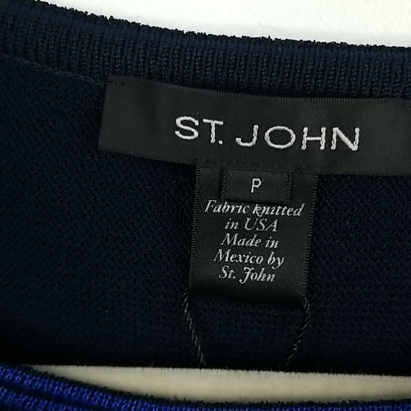 St John Sleeveless Multi Print Navy Top - Picture 7 of 11